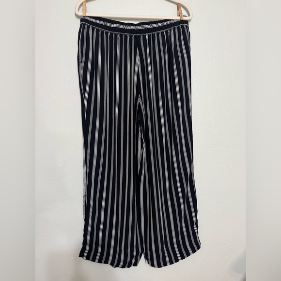 Loft Striped Wide Leg Pull On Pants - Picture 5 of 7